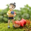 2 Pcs set Kawaii Ponyo on The Cliff Resin Figures Toy Gardening Boy Fish Ornament Action - Ghibli Europe Store