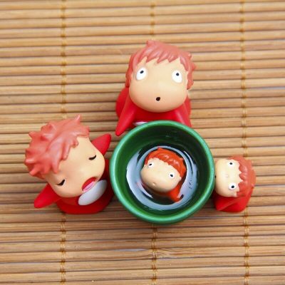 4 Pcs set Kawaii Japan Anime Ponyo on The Cliff Resin Action Figures Gardening Fish Ornament 1 1 - Ghibli Europe Store