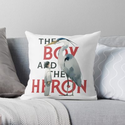 The Boy And The Heron Watercolour 2 Throw Pillow