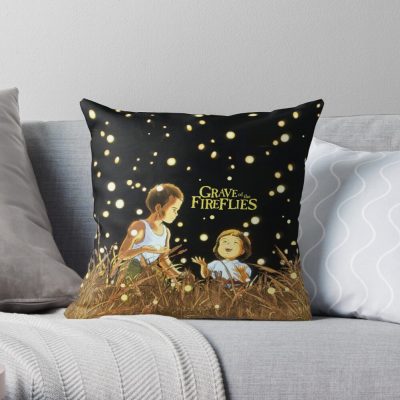 Grave Of The Fireflies Large Throw Pillow